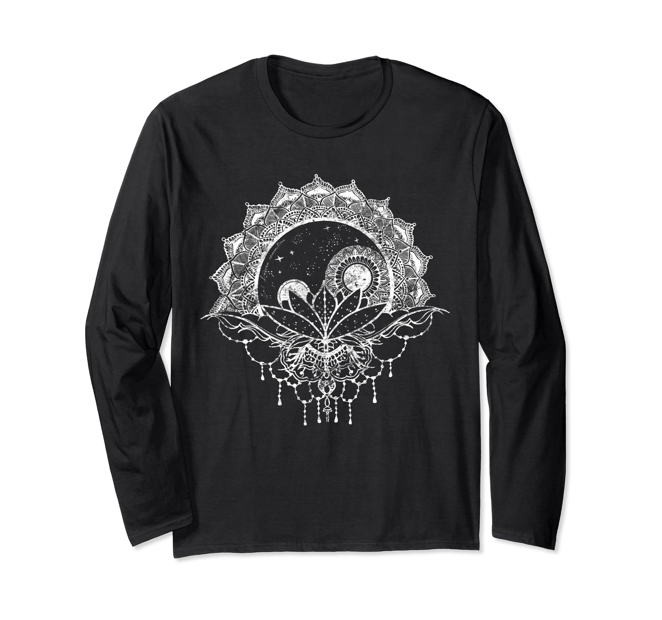 Moondala Mandala Art, Karma Art Long Sleeve T-Shirt