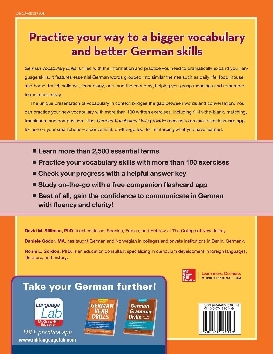 German Vocabulary Drills : Stillman, David M., Ph.D., Godor, Daniele D.,  Gordon, Ronni L., Ph.D.: Amazon.de: Bücher