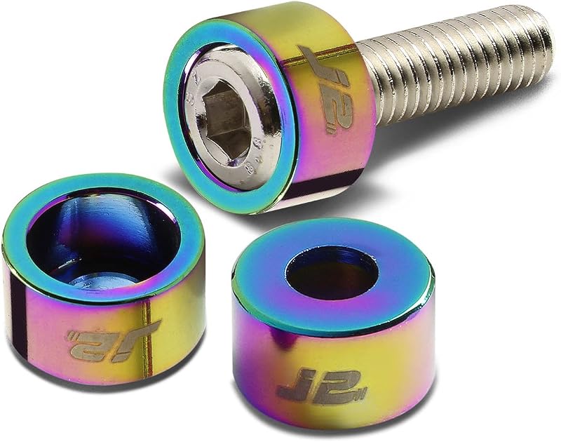 Kit de Arruelas tipo Copo e Parafusos Sextavados para Coletor de Escape Auto Dynasty J2 Engineering Neo Chrome – 9 unidades