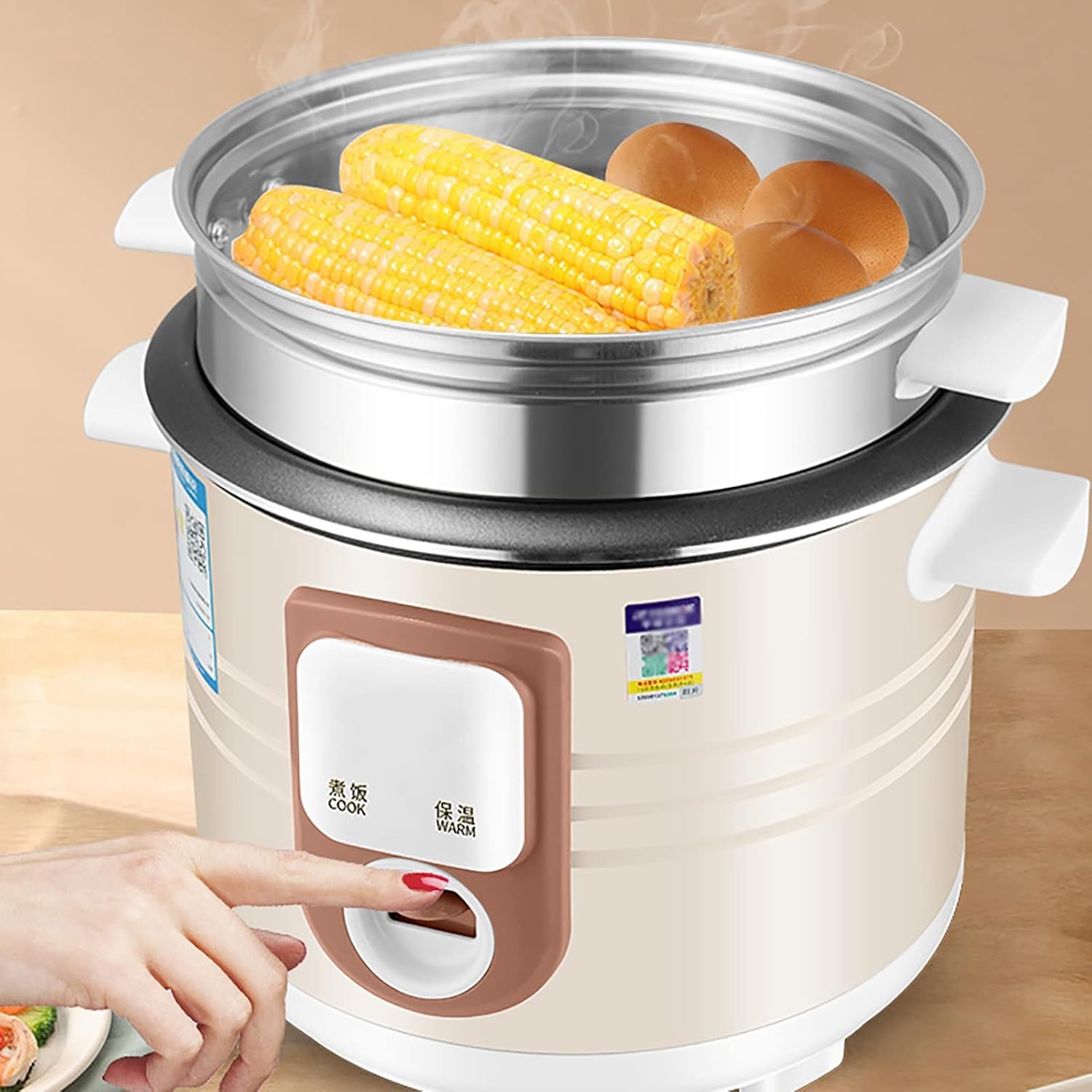 Rice Cooker, 2L/3L/4L/5L/6L, household, smart insulation, with steamer, multifunctional non-stick pot, dormitory mini pot, suitable for 1-8 people (Size : 6L-1000W)