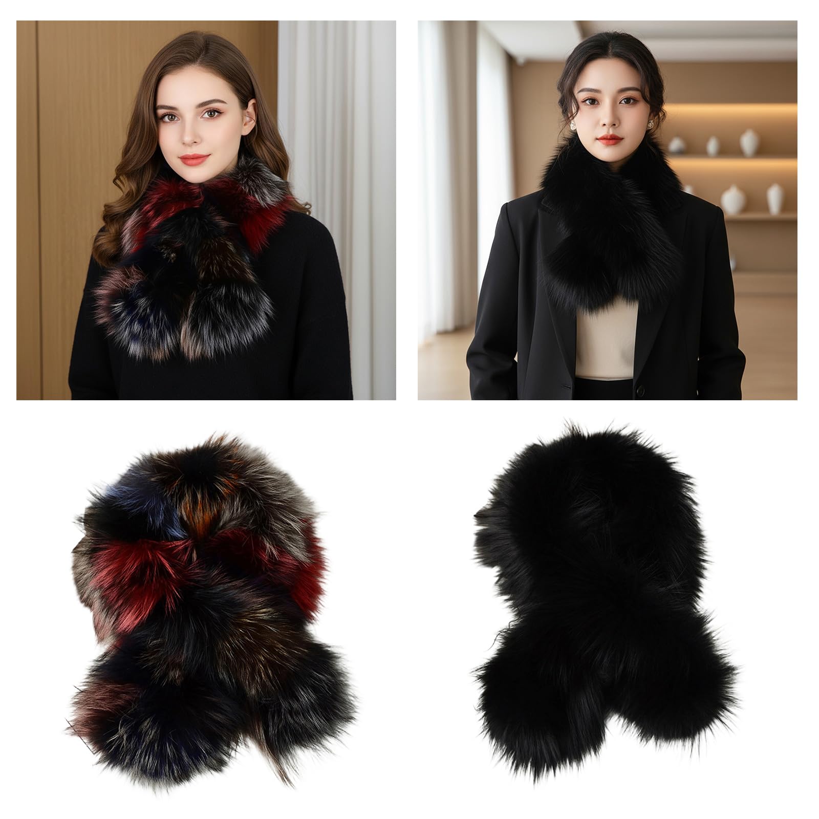 Winter-Plüsch-Schal mit Crossover-Design, Mehrzweck-Halswärmer und Kragendekoration, 10 Farboptionen, Winter-Halstuch