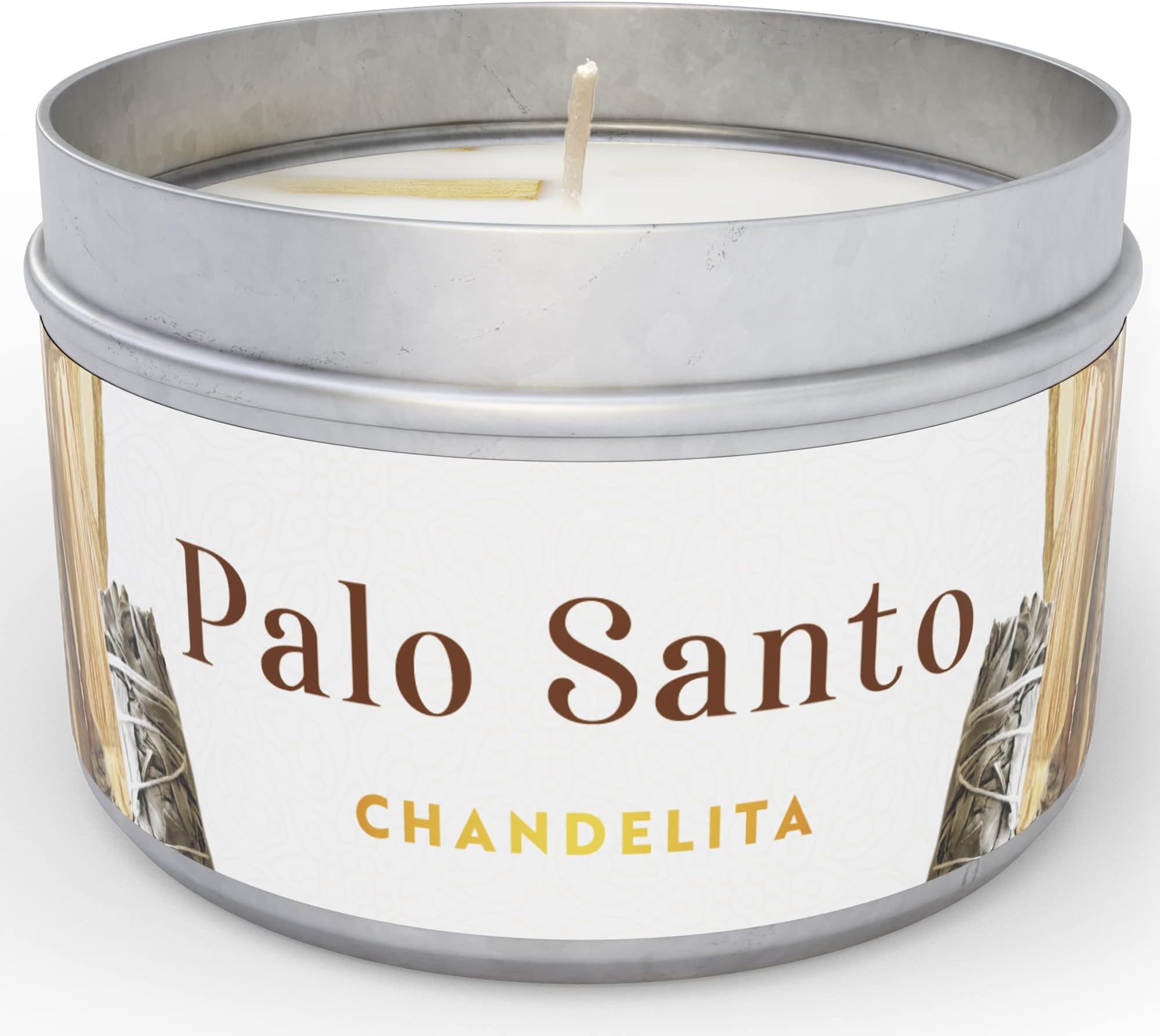 Palo Santo Scented Aromatherapy Candles for Air Purification and Spiritual Healing and Cleansing, with Pieces and Soy Wax for Relaxation, Meditation and Chakra Healing (1 Unit)