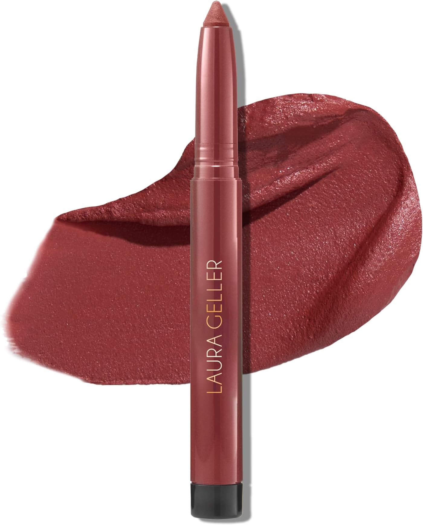 LAURA GELLER NEW YORK Kajal Longwear Matte Lip Color (Dahlia), Long Wearing & Transfer-Proof - Lasts Longer Than Lipstick, Nourishing Formula With Built In Sharpener, Ultra-Rich Colour