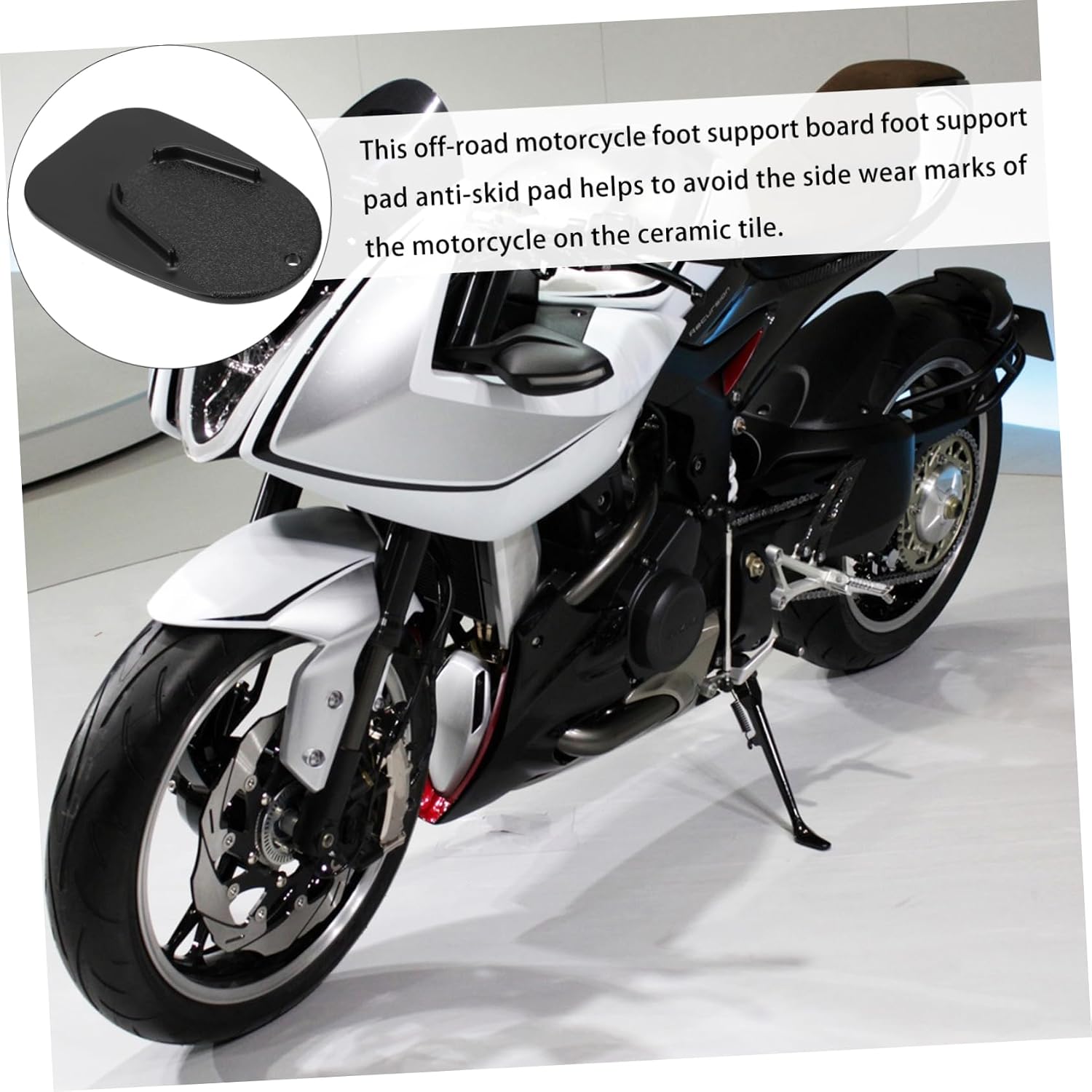 SOLUSTRE 4pcs Motorcycle Kickstand Pad Side Stand Extension Plate for Stability Uneven Compact Design for Easy Storage Suitable for Indoor Outdoor Use