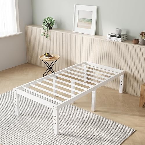 Miniatura 85 de Novilla - Base de cama matrimonial, plataforma de metal de 14 pulgadas, con espacio de almacenamiento debajo de la cama, soporte de listones de