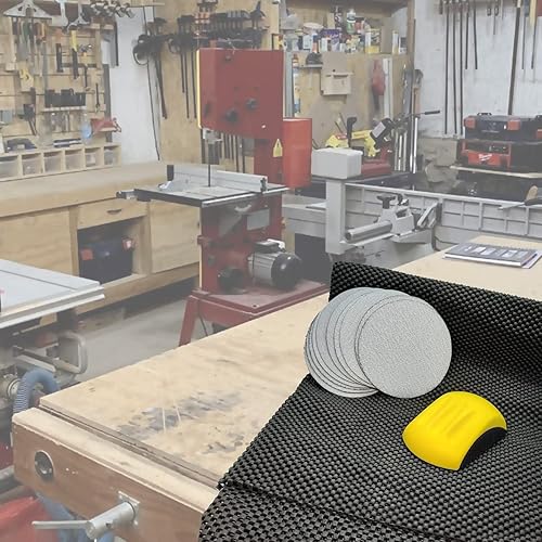 Miniatura 4 de BTwood - Lijadora manual de bloque de lijado de 5 pulgadas para madera, metal, paneles de yeso, superficies pintadas y carpintería + 10 discos de