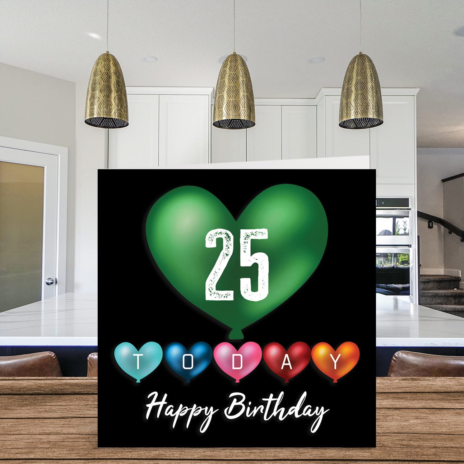 Tarjeta De Cumpleaños Número 25 - Diseño Rústico Para Él Y Ella - Incluye Sobre - 148x210 Mm - Ecológica