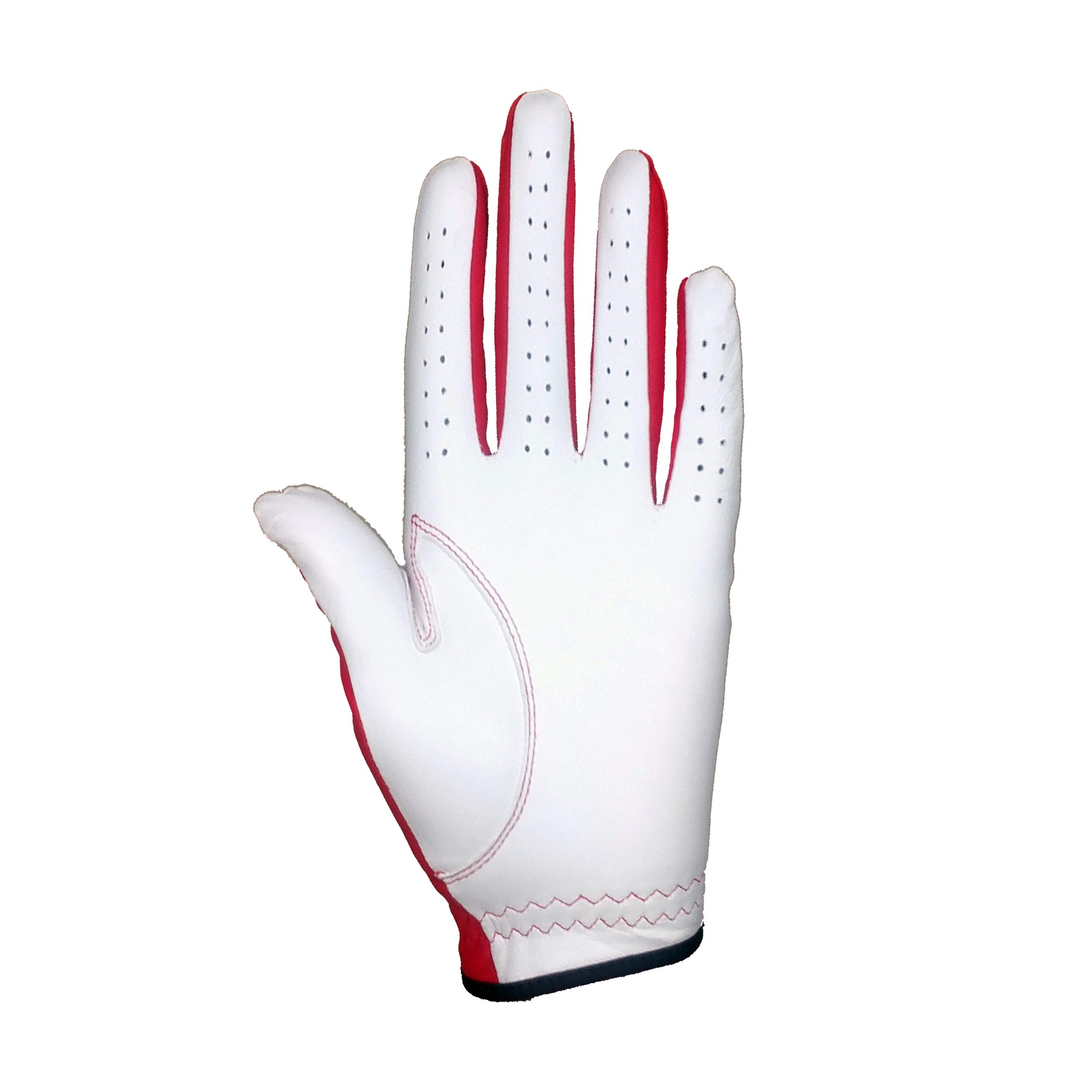 RPG Color Golf Gloves-Cabretta Leather Hybrid Glove-Men's (Worn ON Left Hand) (Red, X-Large)
