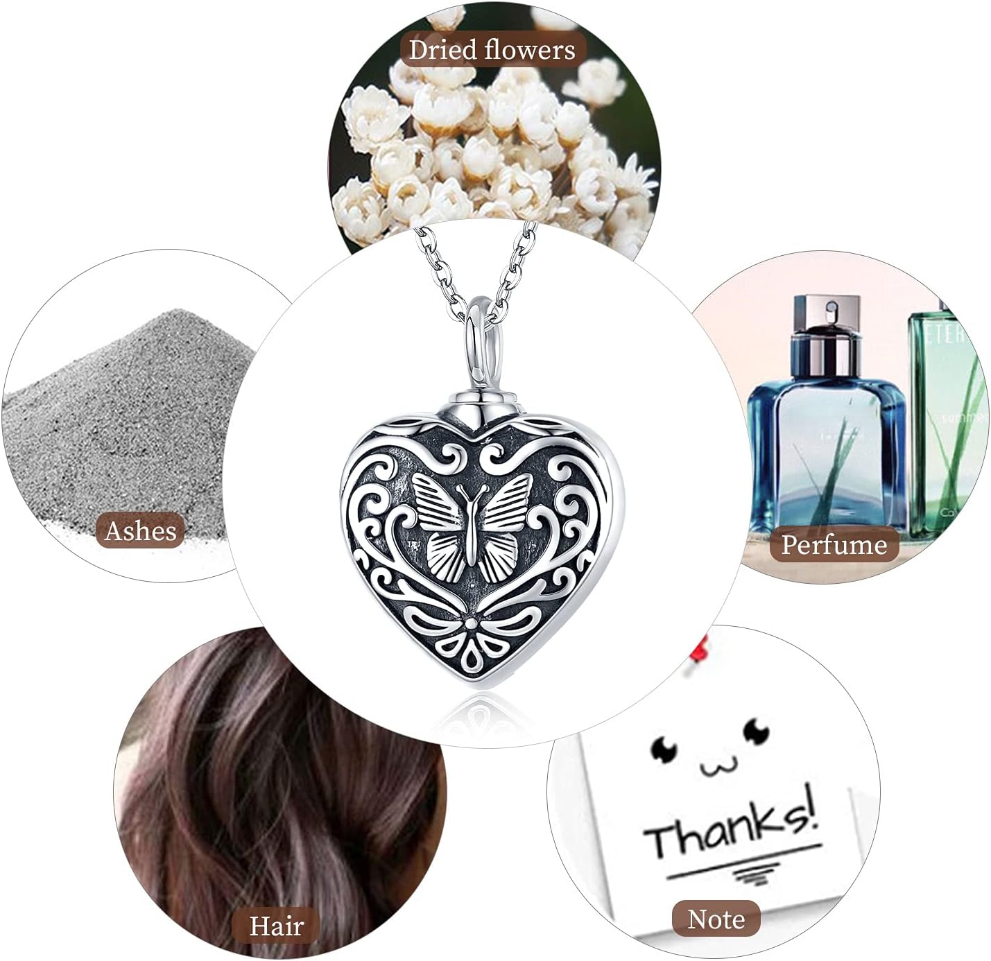 Butterfly Urn Necklaces for Ashes 925 Sterling Silver Ashes Keepsake Necklace Butterfly Necklace Cremation Jewelry for Ashes Gifts for Women Men - Image 7