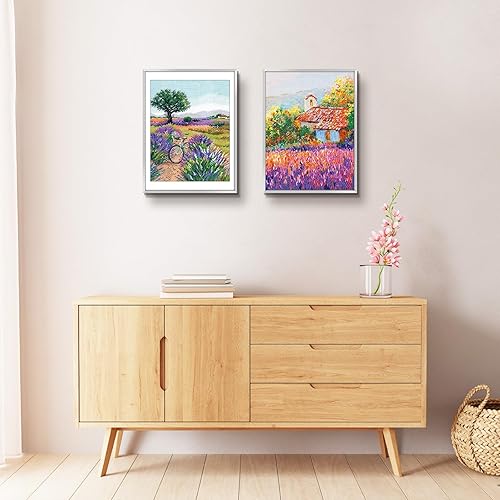 Vista 226 de Golden State Art - Marco de fotos de aluminio satinado clásico de 8 x 10 con alfombrilla de color marfil para fotos de 5 x 7 y cristal real, Dorado