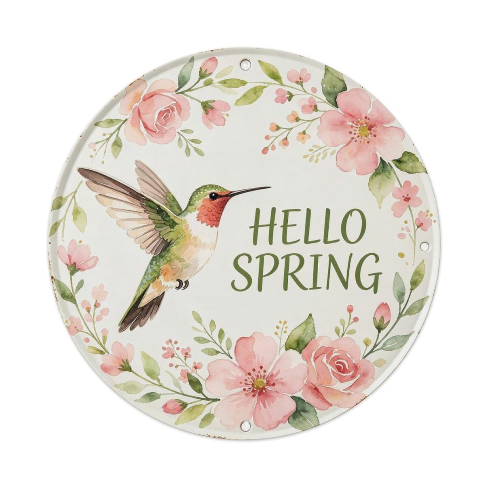 Hello Spring Metal Tin Sign Plaque
