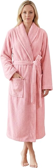 PJGGZ Women's Shawl Collar Bathrobe, Soft Long Towel Robes for Women - Super Absorbent Quick Dry yet Warm