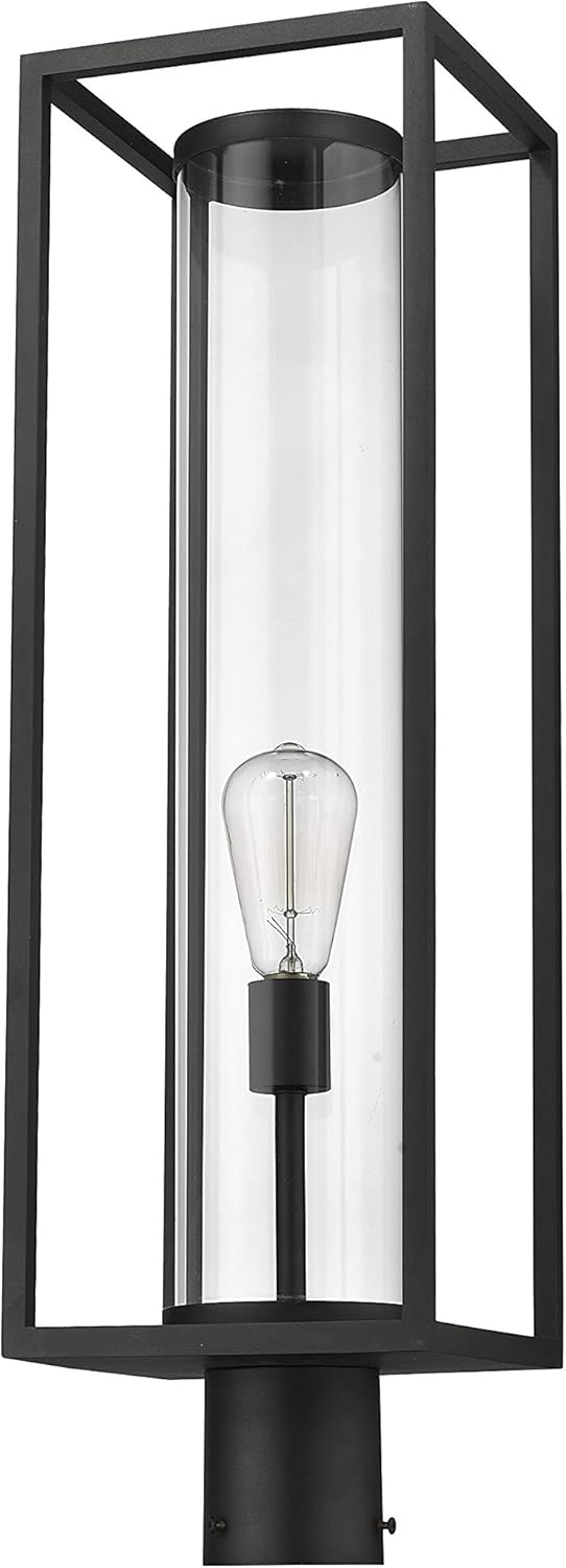 Z-Lite 1 Light Outdoor Post Mount Fixture 584PHBR-BK, Black