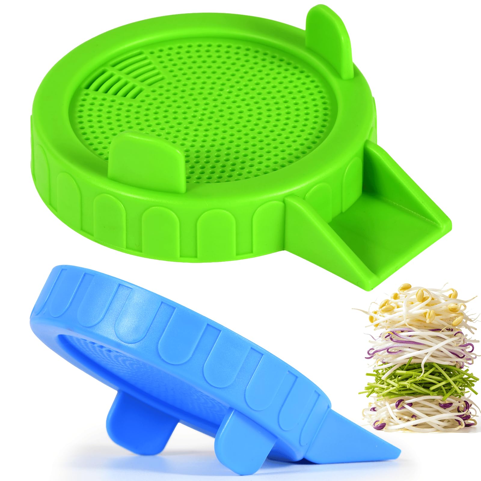 Apxton Sprouting Lids for Wide Mouth Mason Jars (3.38"/86mm)