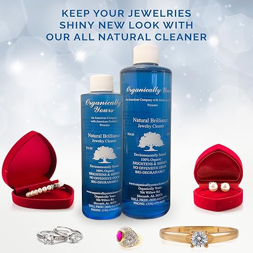 Miniatura 9 de Organically Yours Limpiador de joyas Botella de repuesto con solución natural para plata esterlina, oro y diamante. Pule suavemente y elimina el