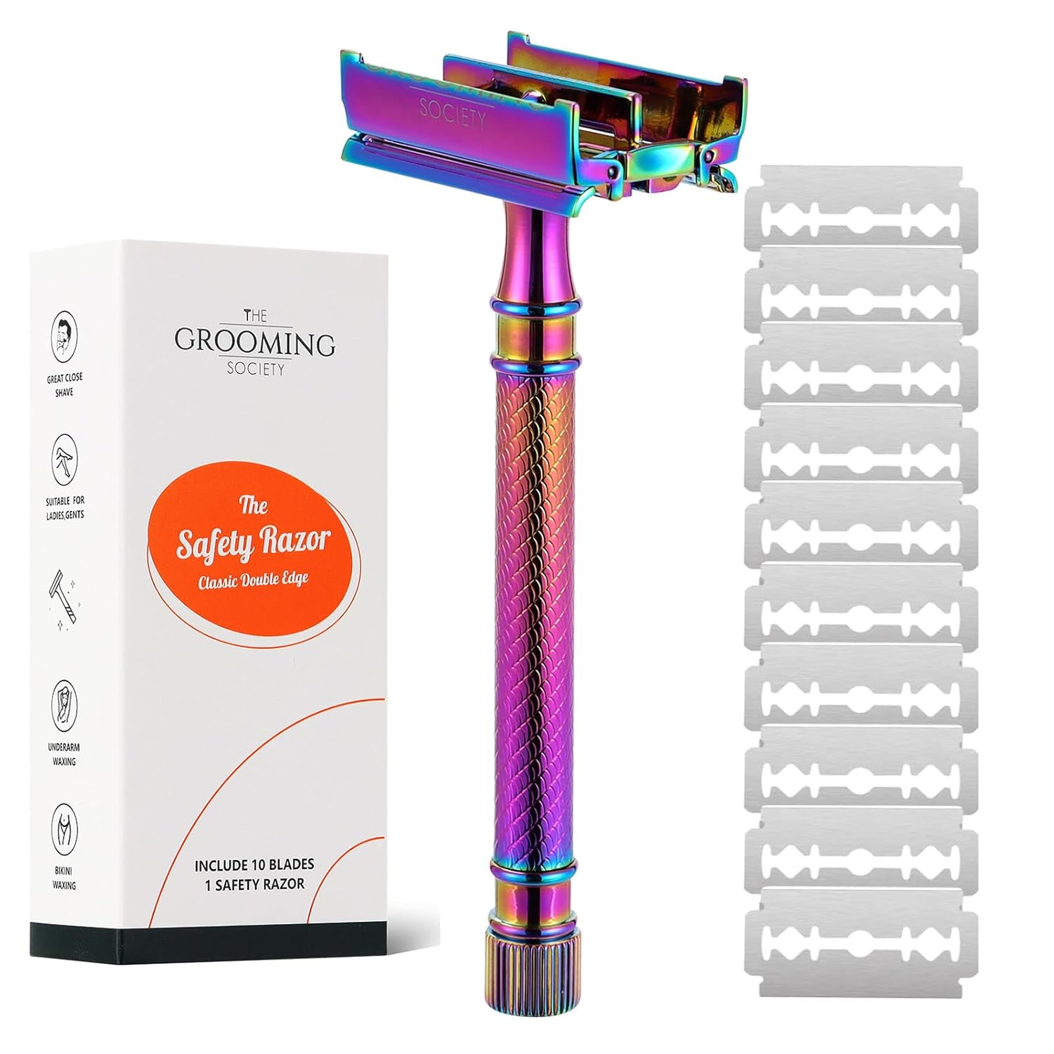 Amazon.com: THE GROOMING SOCIETY Butterfly Safety Razor with 10 Double ...
