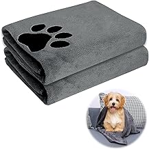 HENGBIRD 2 Pieces Dog Towel Microfibre Towels for Dogs Bath, 75 x 35 cm, Absorbent and Soft Towel for Washable Microfibre, Quick Drying Towels for Pets Dogs and Cats