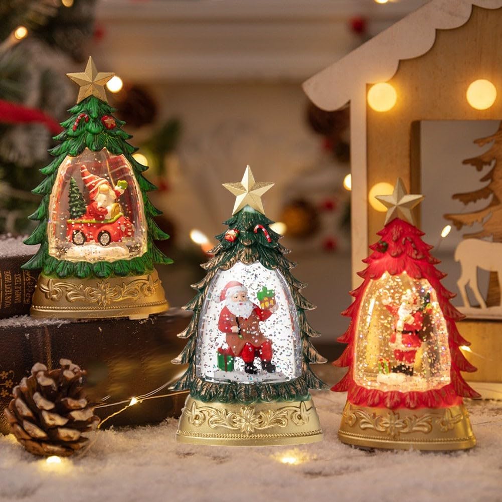 Sfera di cristallo luminosa, decorazione natalizia, 9 x 5 cm, per | Luci magiche, trasparenti per l'aspetto, dimensioni 9 x 5 cm, materiale plastico robusto, o verde