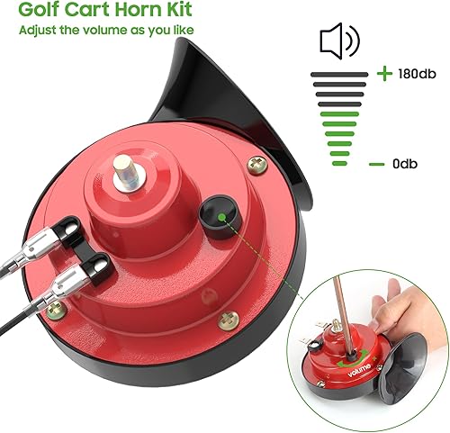 Miniatura 3 de 10L0L Kit de bocina de carrito de golf de 12 voltios, botón de montaje de dirección manual, interruptor de bocina y arnés de cable, ajuste universal