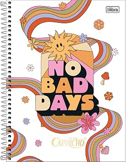 Caderno Espiral Capa Dura Universitário 1 Matéria Capricho 80 Folhas - No Bad Days - Tilibra