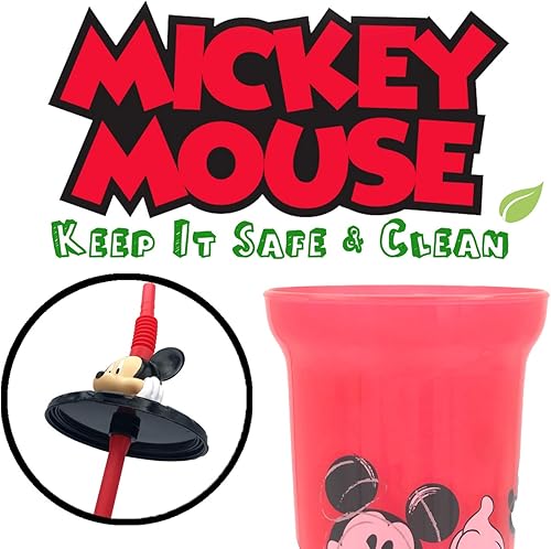 Miniatura 3 de Zak design - Vaso de agua con diseño de Mickey Mouse Buddy Sips de Disney con cabeza de personaje 3D, botellas seguras sin BPA, fácil de limpiar,