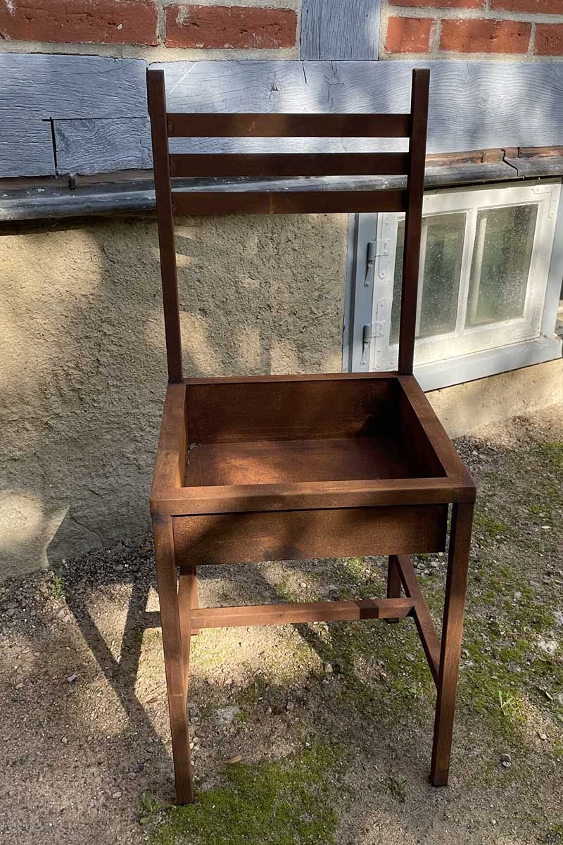 KUHEIGA Stuhl zum Bepflanzen aus Metall,H: 90cm, Edelrost Stuhl Garten, Pflanzstuhl Garten Metall