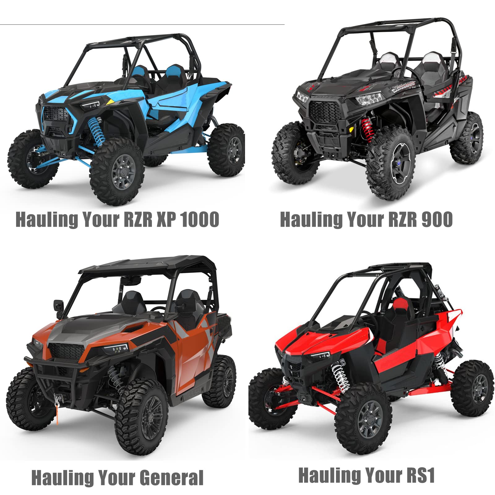 RZR Anclajes de gancho de remolque, accesorios de ganchos de remolque delanteros/traseros de aluminio para Polaris RZR Turbo XP 4 XP 1000 General RS1 2014-2020 (rojo)