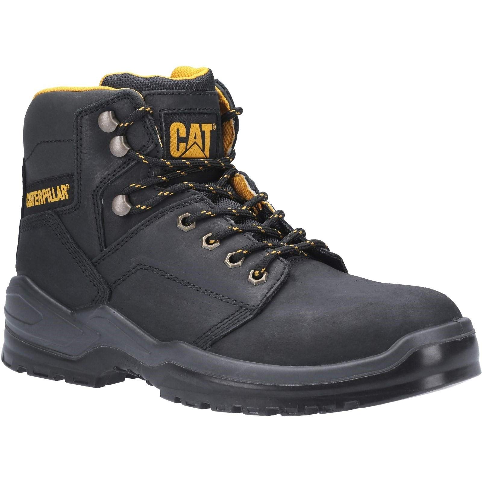Caterpillar CAT Safety Footwear - CAT Striver Mens Black Lace Up Safety Boot - Size 7 UK - Black