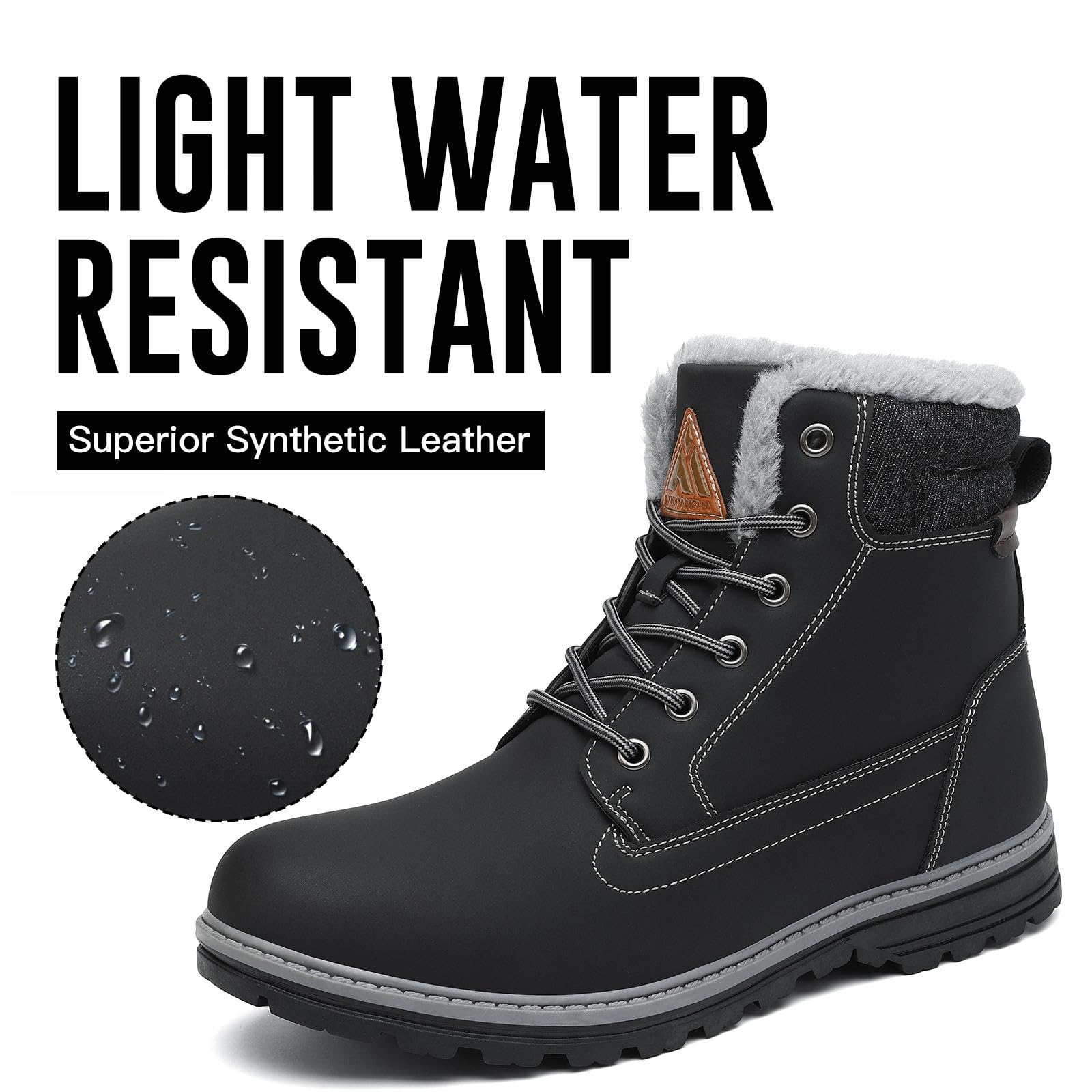 Mishansha Scarpe Uomo Stivaletti da Trekking Eleganti Scarpe da Ginnastica Stivali da Escursionismo Invernali Impermeabile Outdoor