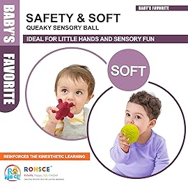 ROHSCE Sensory Balls for Toddlers 1-3, Montessori Toys for Babies 6-12 Months, Easter Baby Toys, Sensory Balls for Easter Basket, BPA Free Teething Gift, Toddler Bath Toys with Multi Textured