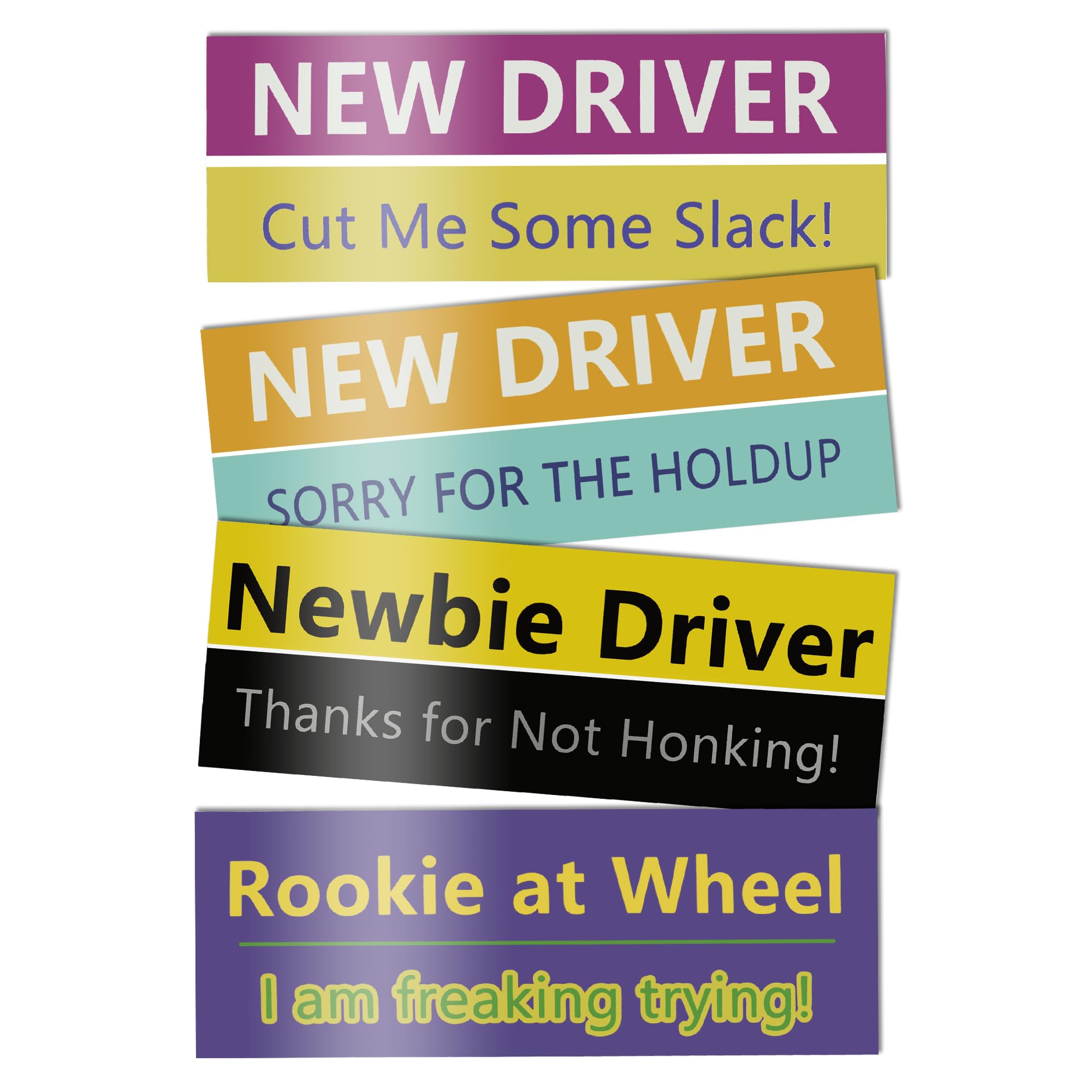 4PCS Student Driver Magnet for Car,Removable Strong Magnetic New Driver Magnet for Car,Universal Reflective Safety Warning Student Driver Sticker Magnet for Car Bumper Trunk