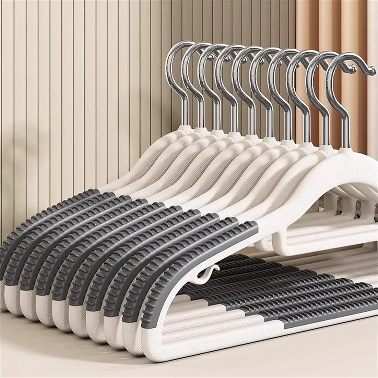 Kleiderbügel 10-teiliges Set robuster Trocken- und Nassbügel | Mit Anti-Rutsch-Pads, platzsparend, dicker, ultraleichter Organizer(30pcs)