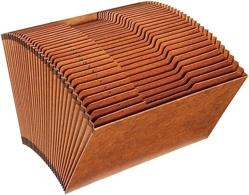 Globe Weis Globe-Weis/Pendaflex - Archivo expandible resistente, parte superior abierta, pestañas de corte de 1/3, 31 bolsillos diarios, marrón,