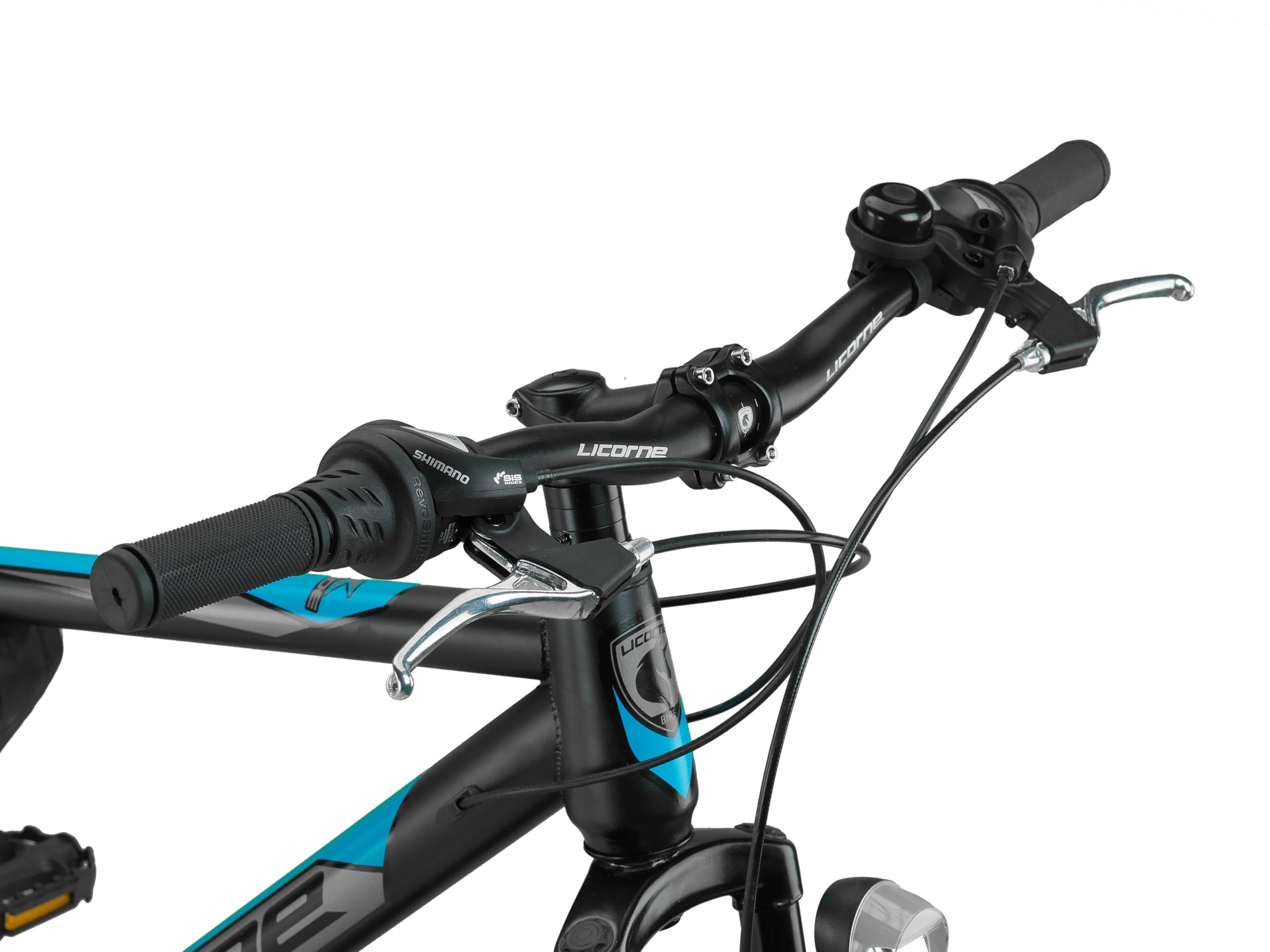 Licorne Bike Guide Premium Mountain Bike 29 pollici – Forcella ammortizzata MTB con freni a disco – Qualità tedesca – Per ragazzi e adulti (nero/blu)