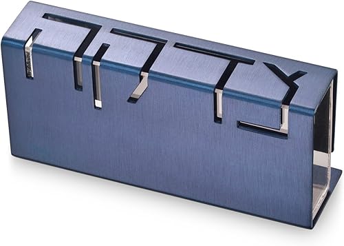 Caja de aluminio contemporánea Tzedakah Caja de caridad judía (azul)