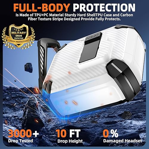 Miniatura 6 de Inesore Funda compatible con AirPods 4 con soporte para teléfono y kit de limpieza, compatible con MagSafe, bloqueo automático magnético para