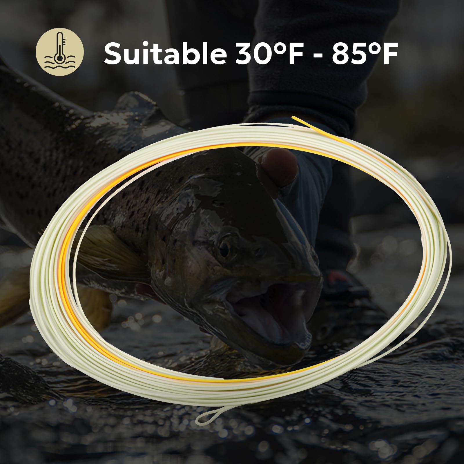 SF Línea de Pesca con Mosca Flotante Euro Nymph Level Line de 0,55 mm con 2 bucles Soldados, 25 pies/7,6 m, 85 pies/25,9 m