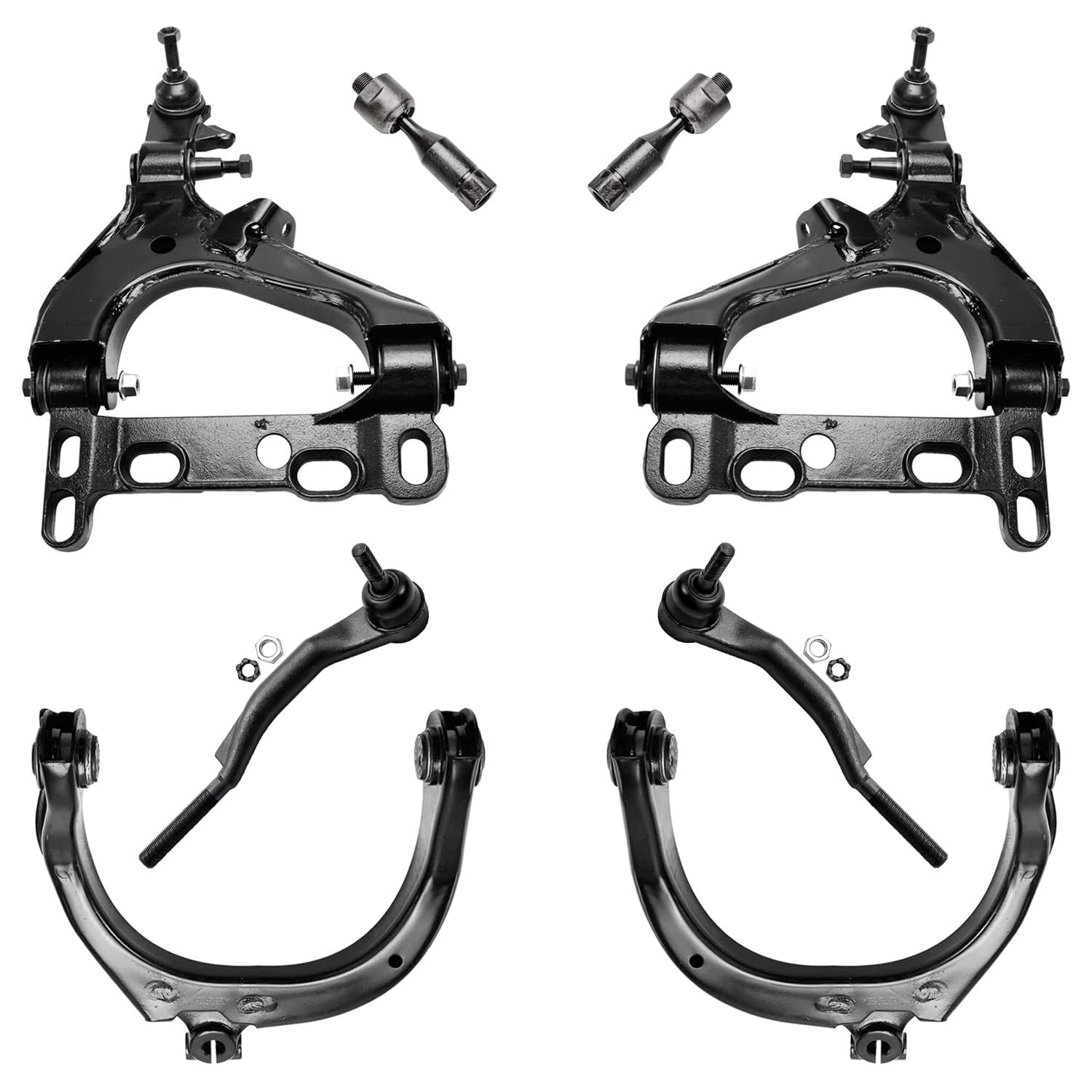Detroit Axle - 8pc Front End Kit for Chevy Trailblazer GMC Envoy Lower