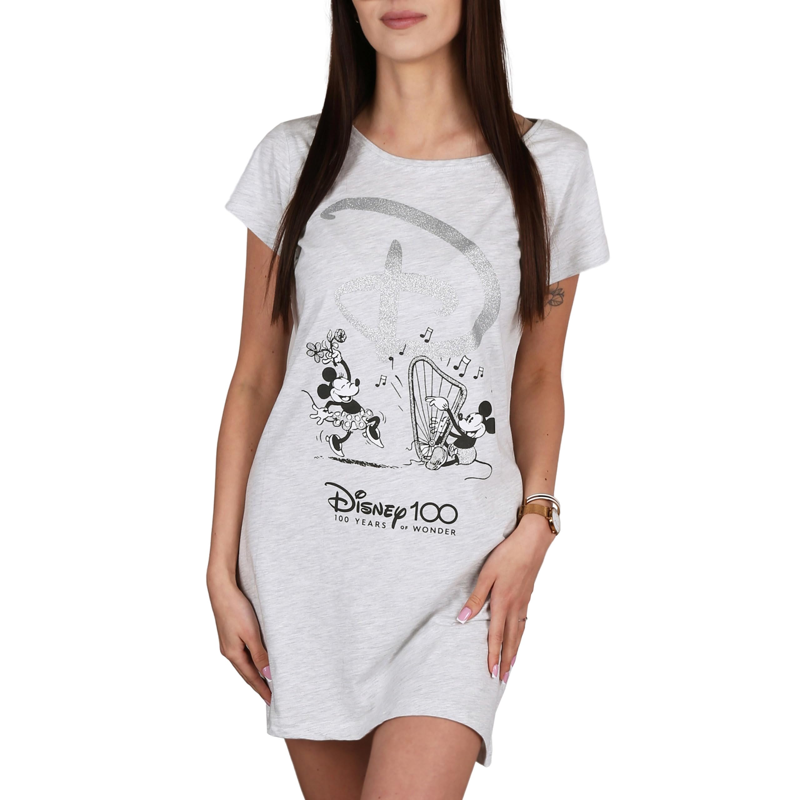 Sarcia.eu Women's Grey Minnie Mouse Nightdress, Cotton Nightshirt Oeko-Tex (, M)