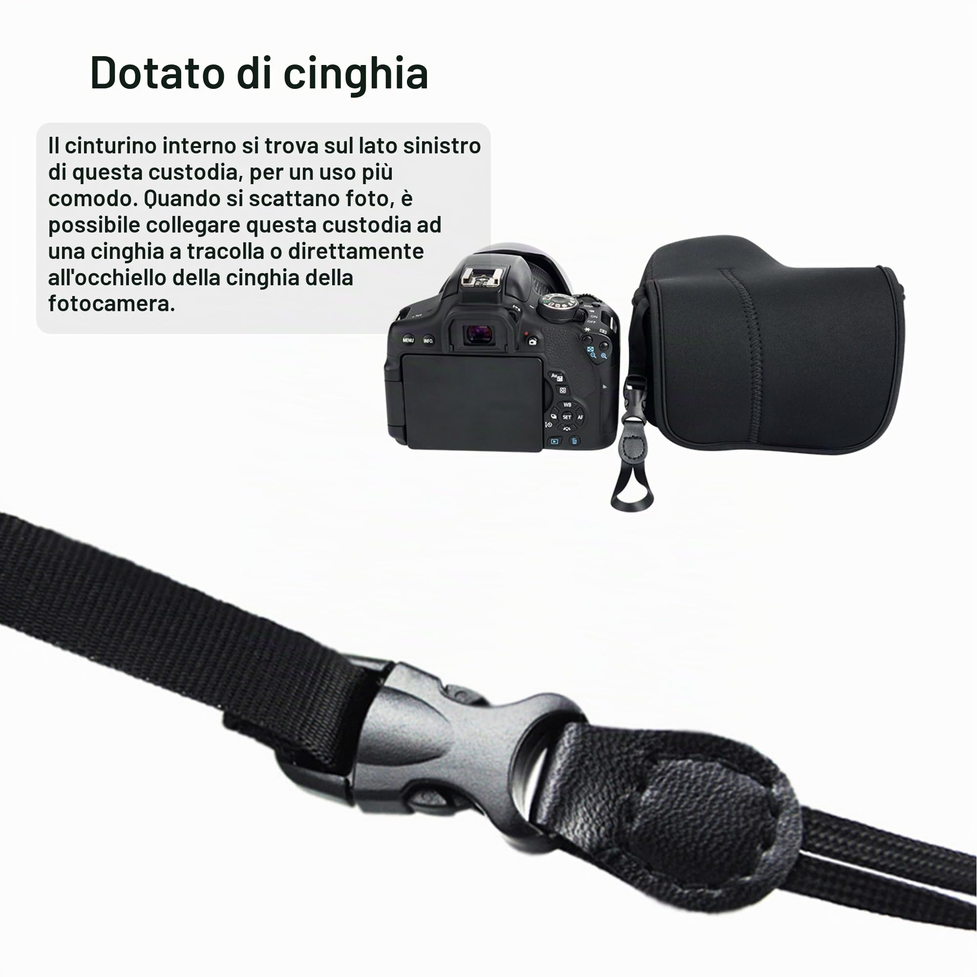 JJC - Custodia per fotocamera DSLR Custodia ultra leggera per Canon EOS 77D 80D 760D 750D 700D 60D Sony A1 A7S III Nikon D7500 7200 D7100 D5600 D5500 D5300 con obiettivo fino a 5.8x4.4x7.4 (nero)