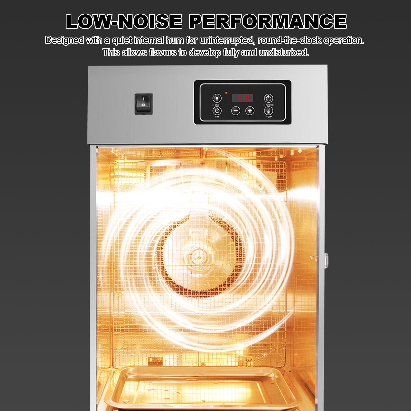 Disidratatore per Carne essiccato Uniforme a 360° per Carne secca, disidratatore Professionale per Carne da 800 W con Timer Digitale e Controllo della Temperatura, Grande capacità di 15 kg