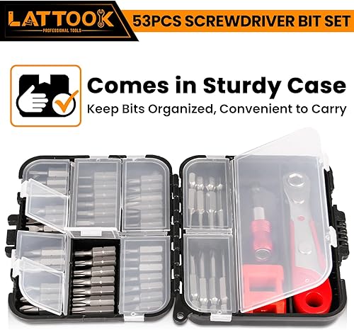 Miniatura 8 de LATTOOK Juego de destornilladores de trinquete de 33 piezas de 14 de pulgada, mini llave de trinquete con Phillips, ranurado, hexagonal, Torx
