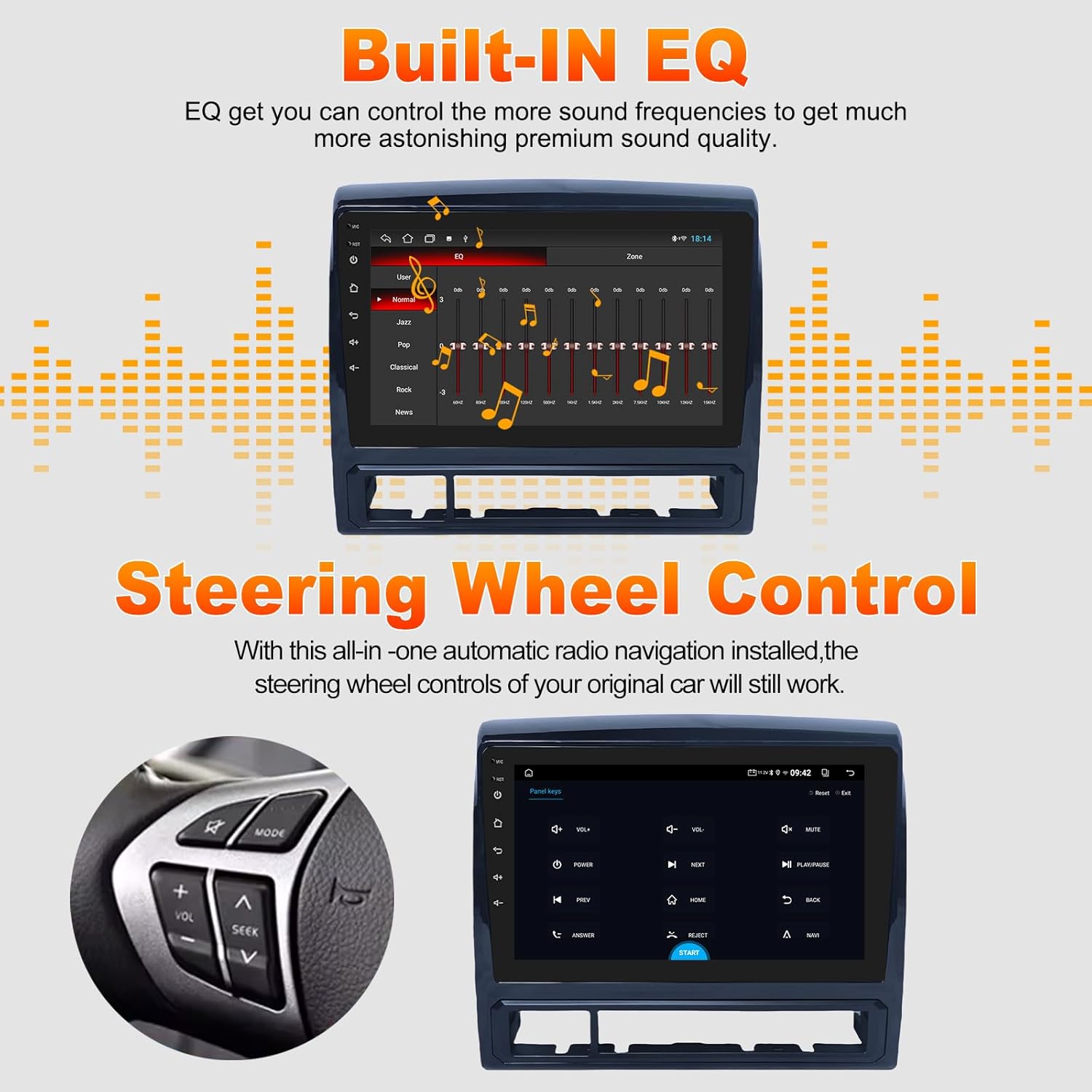 4G+64G Android13 9 Inch IPS Screen Wireless Apple Carplay Android Auto Car Stereo for Toyota Tacoma 2005-2013 Car Radio with FM/RDS Bluetooth GPS WiFi SWC Mirror Link USB Backup Camera MIC