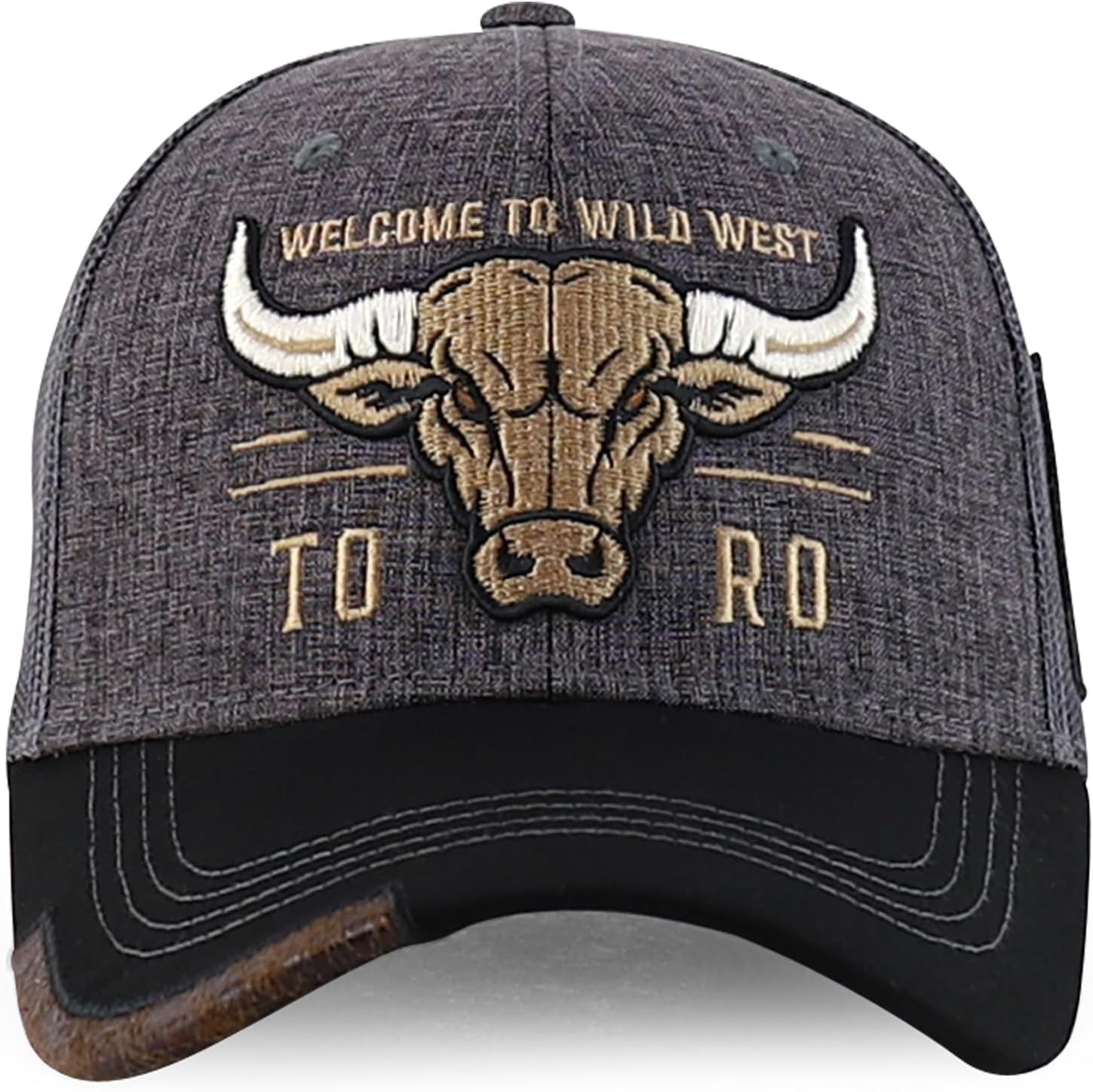 Trendy Apparel Shop Bull Embroidered Western Snapback Trucker Cap - Image 2