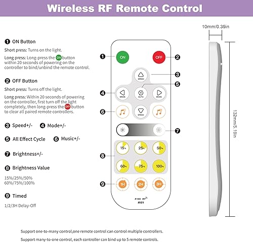 Miniatura 8 de MIWISE Reguladorcontrolador de atenuación continua para tira de luz LED COB 12-24V para 352828355050COB luces de cinta LED, 3A72W Max, paquete de 2