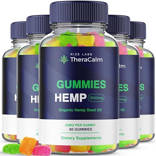Paquete de 5 gomitas Theracalm, suplemento de fórmula avanzada Theracalm, gomitas de cáñamo Theracalm de mezcla premium, Theracalm máxima fuerza,