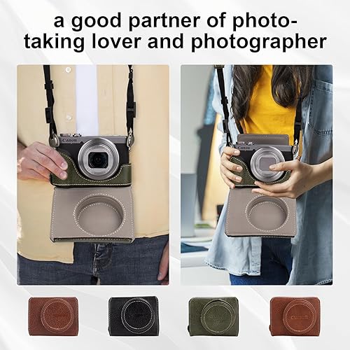 Miniatura 6 de Rieibi G7 X G7X II G7X III - Funda de piel vintage para cámara réflex digital Canon PowerShot G7X G7X Mark II G7X Mark III, funda protectora con