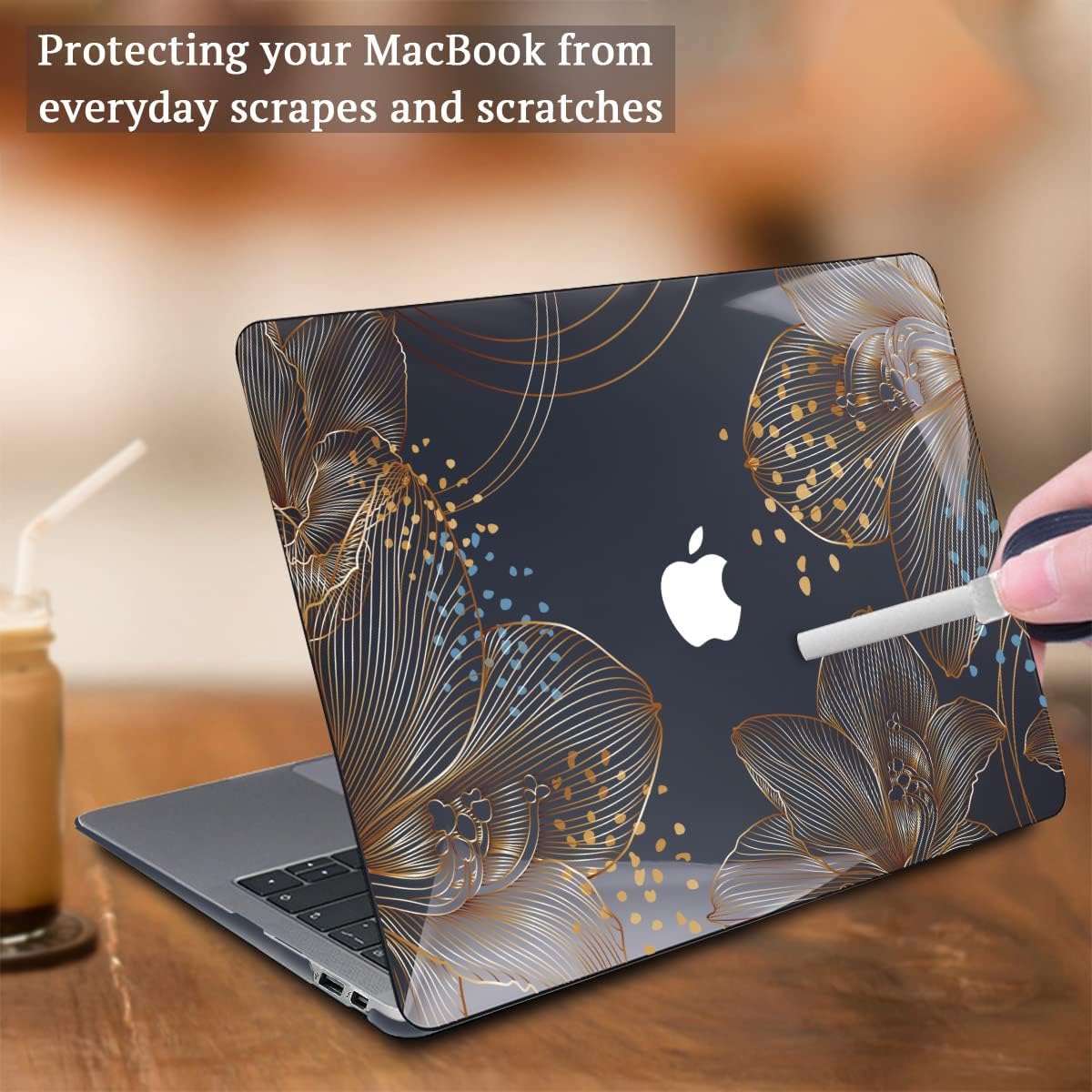 CISSOOK Compatible with MacBook Air 13 inch Case Models: A1369 & A1466, Older Version 2010-2017 Release, Plastic Hard Shell Case & Keyboard Cover Protector for MacBook Air 13.3", Gorgeous Gold Floral