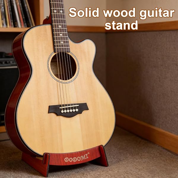 nplaseta Supporto per Chitarra in Legno, Supporto per Ukulele, Porta Chitarra da Terra, Stand Chitarra Universale per Chitarra Acustica Classica Elettrica Basso Ukulele Violino Banjo Mandolino - 5