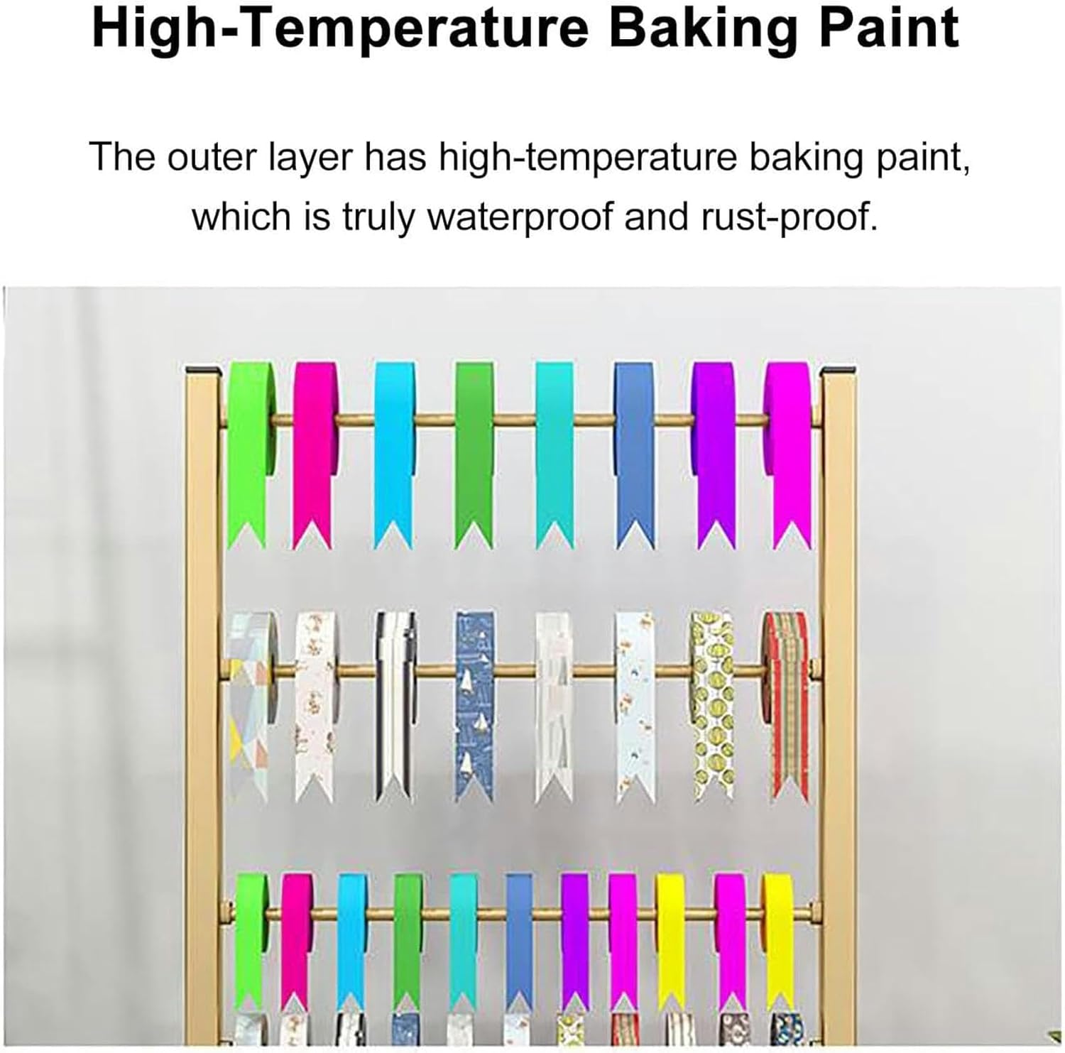 Ribbon Stand for Craft Room, Scarf Belt Tie Display Storage, Metal Freestanding Organizer for Flower Shop Retail Store Shopping Mall, 45 x 30 x 70cm, Black